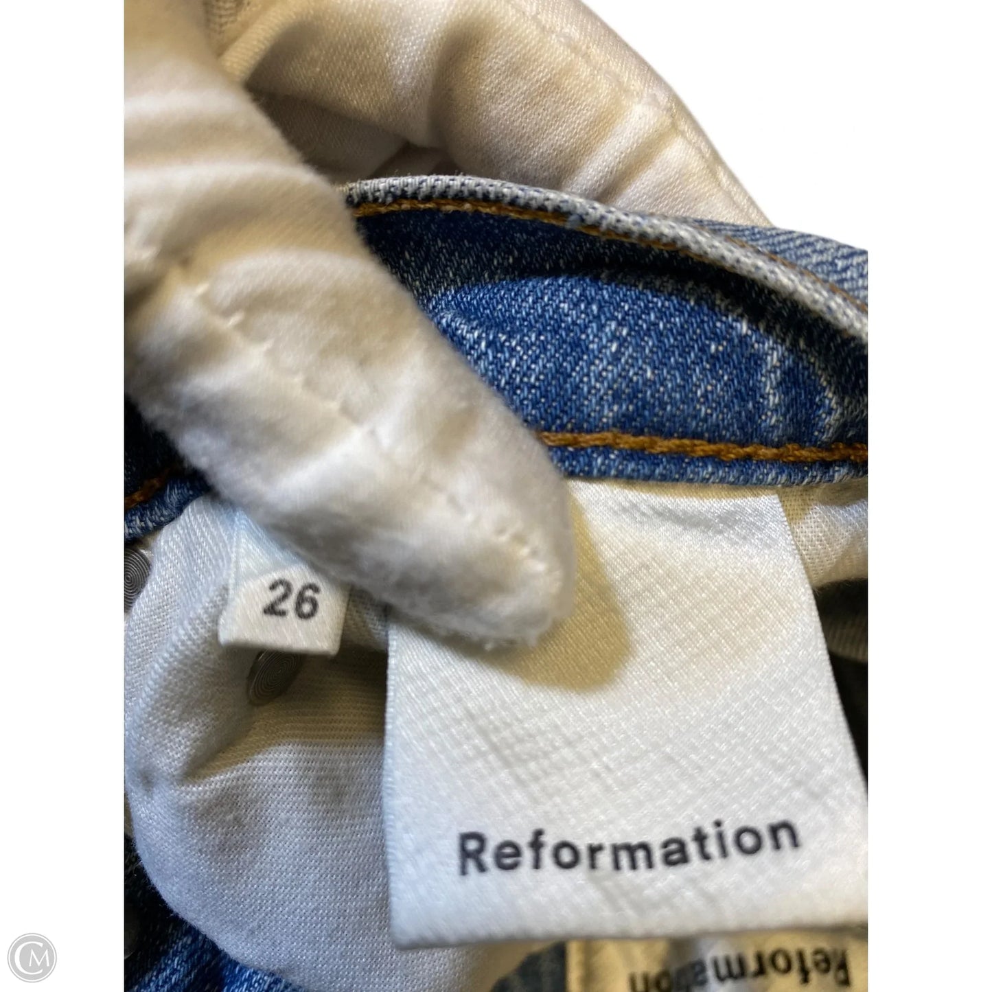 Jeans Straight By Reformation In Blue Denim, Size: 2