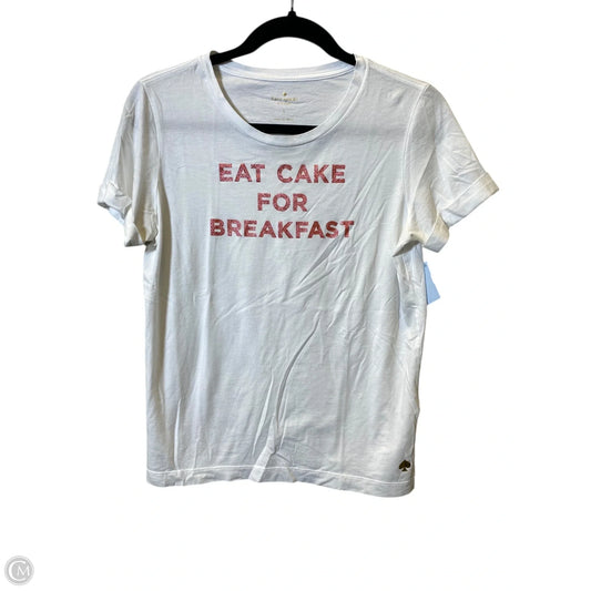 Top Short Sleeve Designer By Kate Spade In White, Size: S