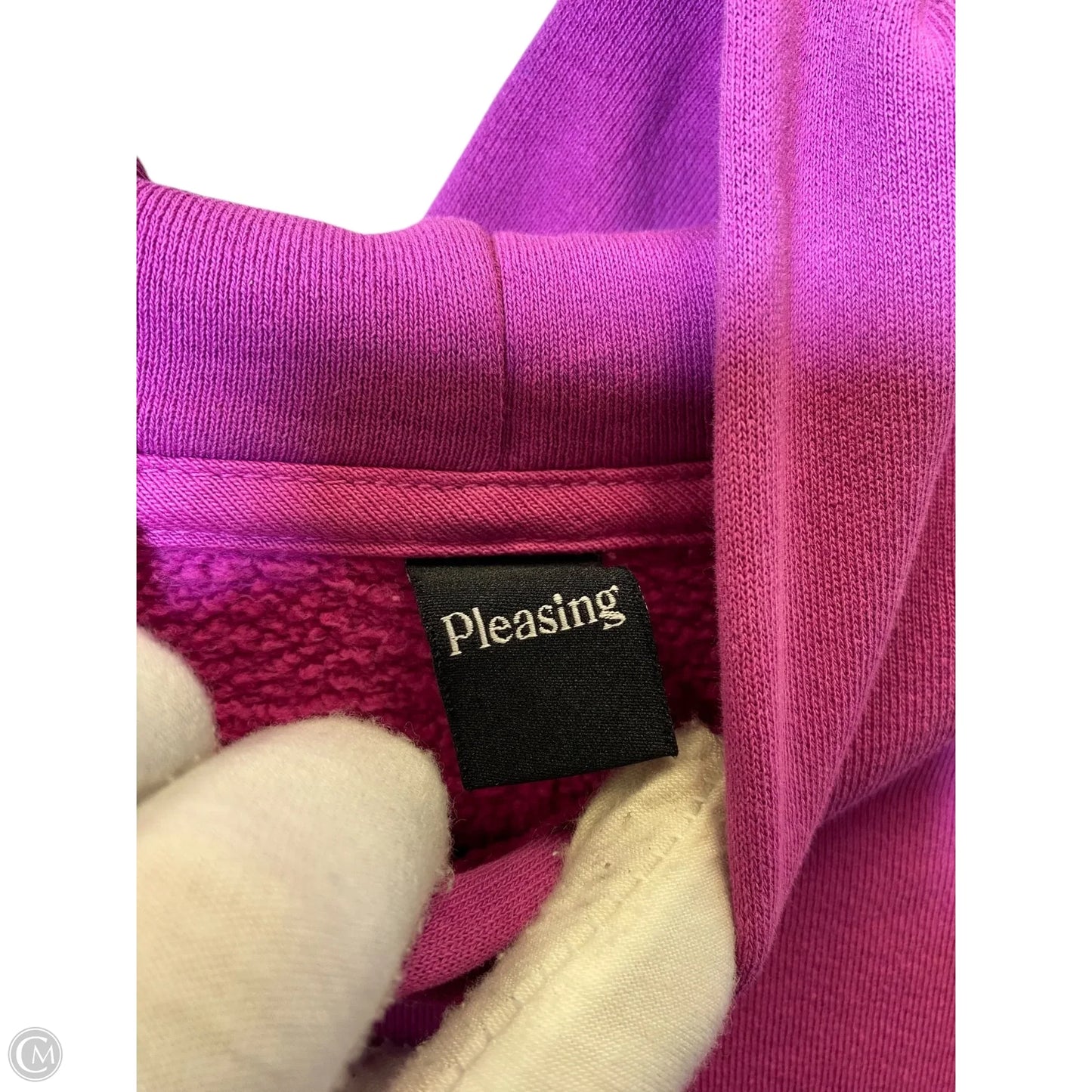 Sweatshirt Hoodie Designer By Pleasing In Pink, Size: Xl