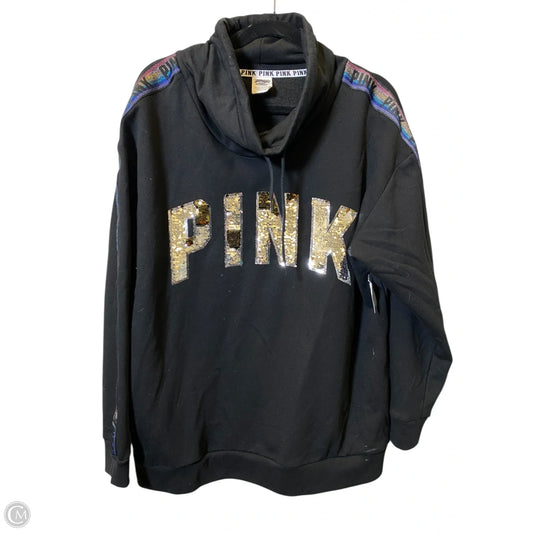 Sweatshirt Crewneck By Pink In Black & Silver, Size: L