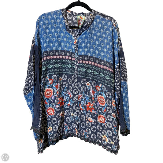 Top Long Sleeve By Johnny Was In Multi-colored, Size: L