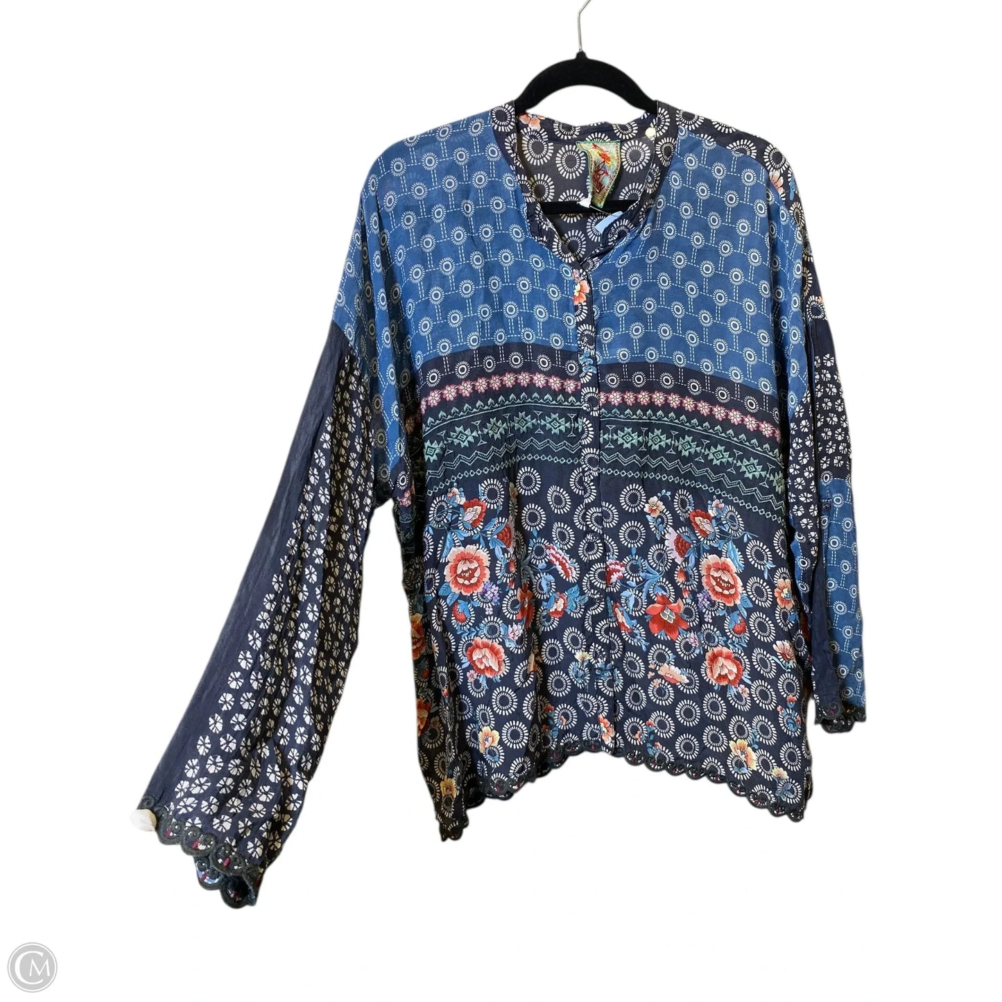 Top Long Sleeve By Johnny Was In Multi-colored, Size: L