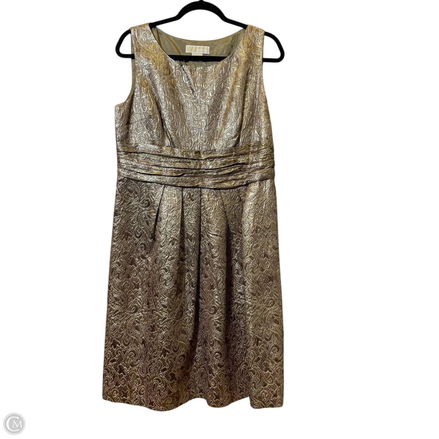 Dress Designer By Michael Kors In Gold, Size: 14