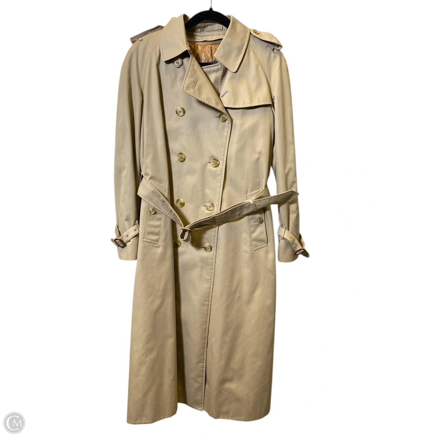 Coat Luxury Designer By Burberry In Beige, Size: L