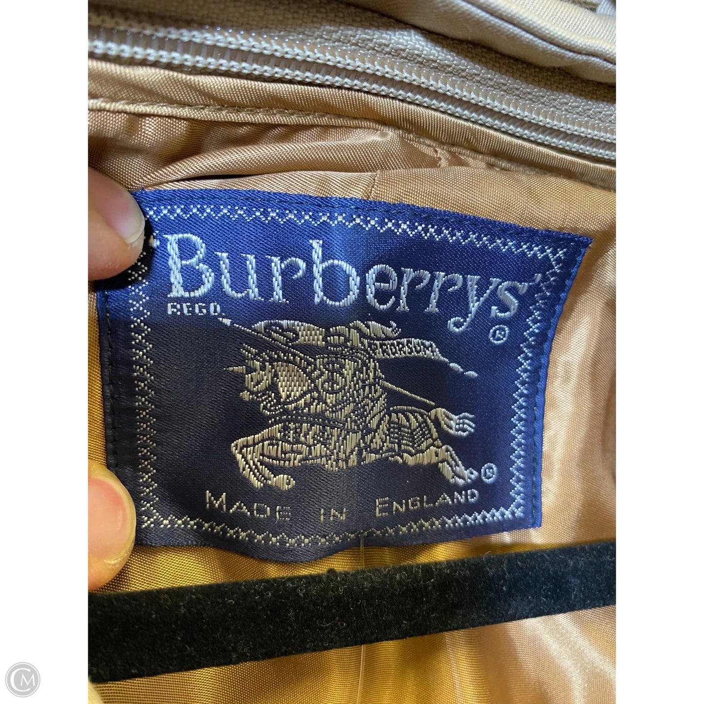 Coat Luxury Designer By Burberry In Beige, Size: L