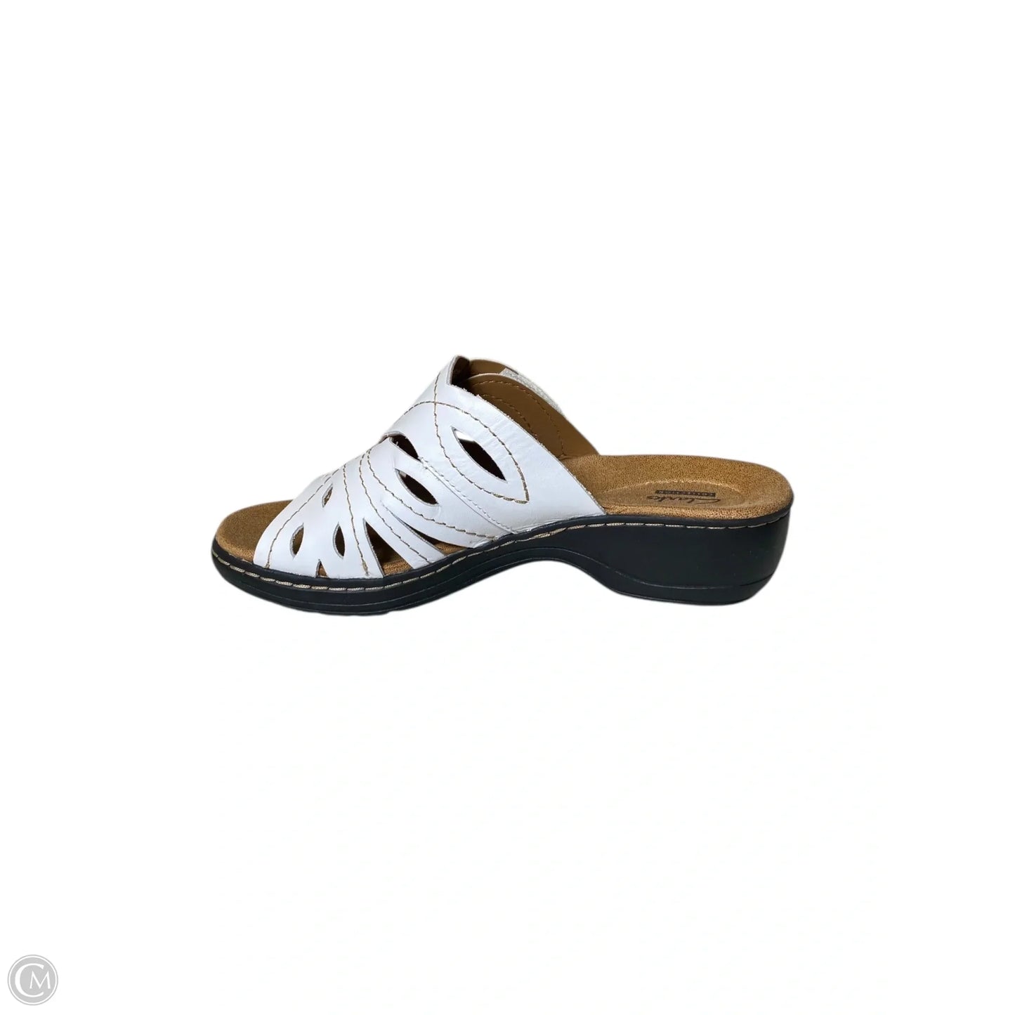 Sandals Heels Wedge By Clarks In White, Size: 8