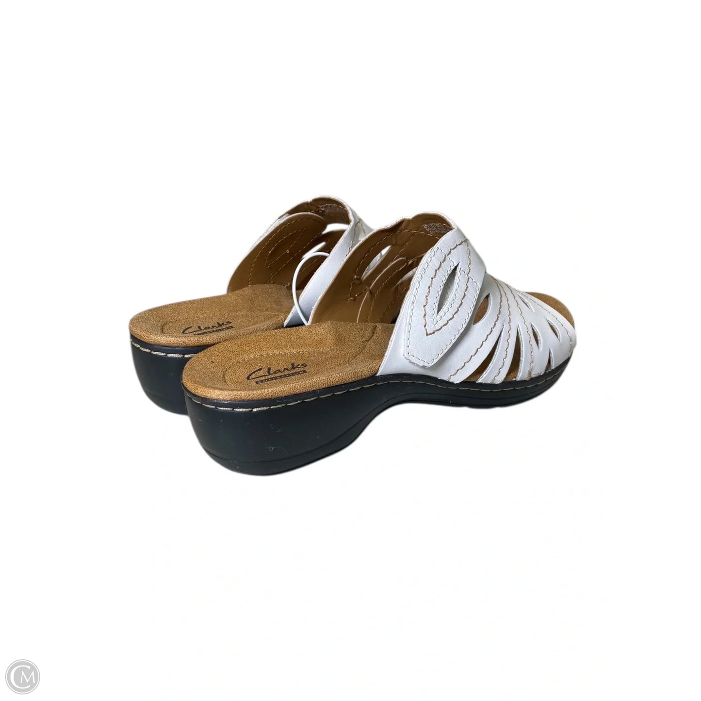 Sandals Heels Wedge By Clarks In White, Size: 8
