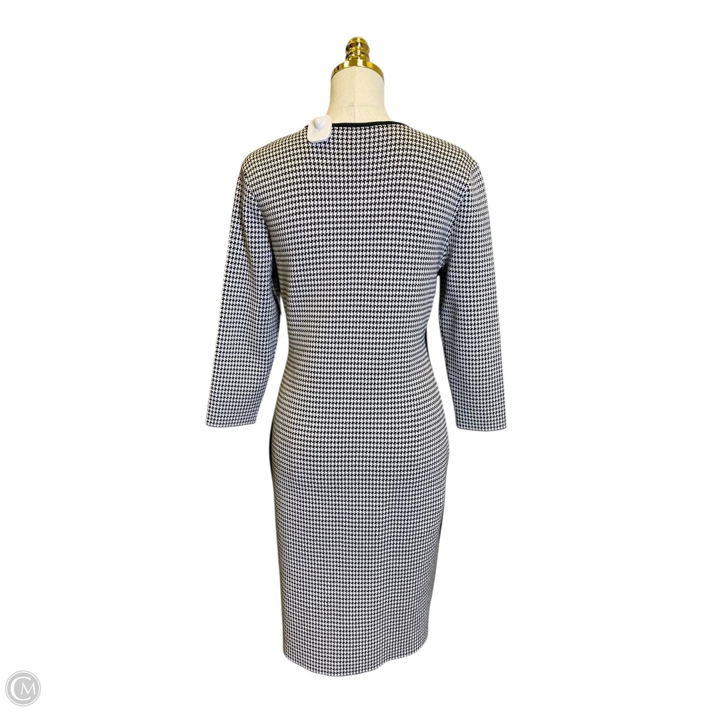 Dress Casual Midi By Dkny In Black & White, Size: M