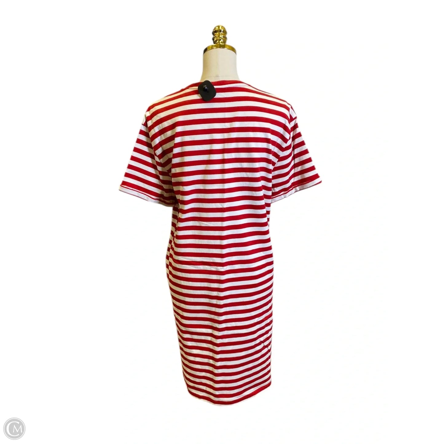 Dress Casual Midi By Polo Ralph Lauren In Red & White, Size: L