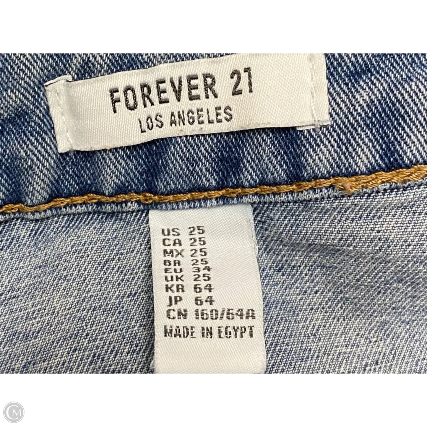 Skirt Mini & Short By Forever 21 In Blue Denim, Size: 2