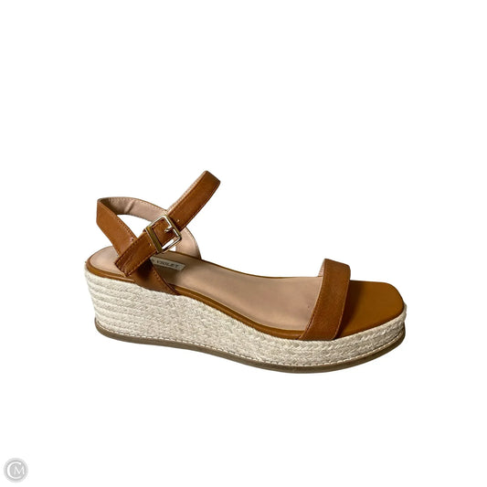 Sandals Heels Wedge By Chelsea And Violet In Brown, Size: 11