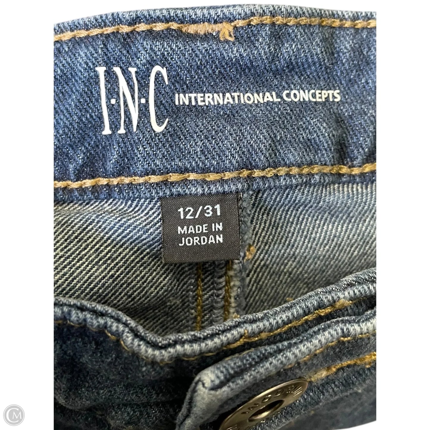 Jeans Straight By International Concepts In Blue Denim, Size: 12