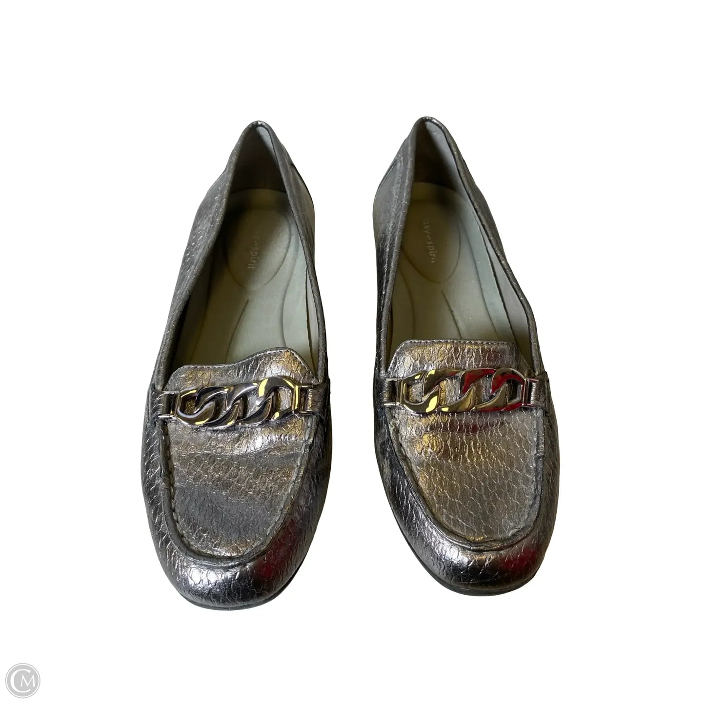 Shoes Flats By Easy Spirit In Silver, Size: 7W