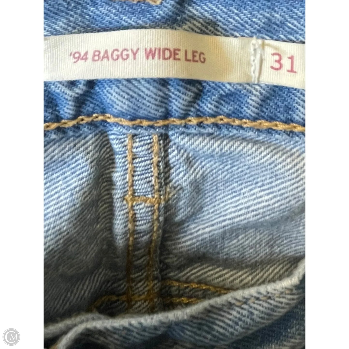 Jeans Wide Leg By Levis Signature In Blue Denim, Size: 12
