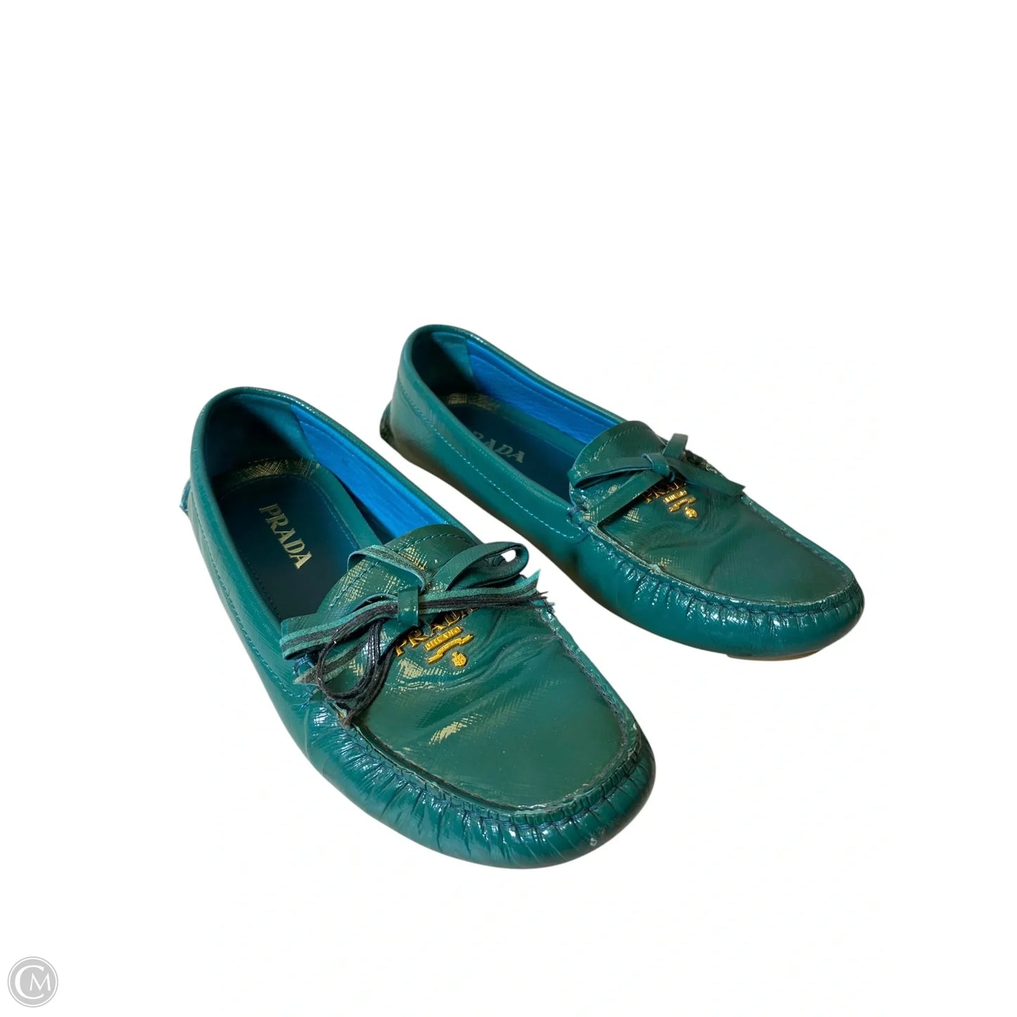 Shoes Luxury Designer By Prada In Green, Size: 5.5