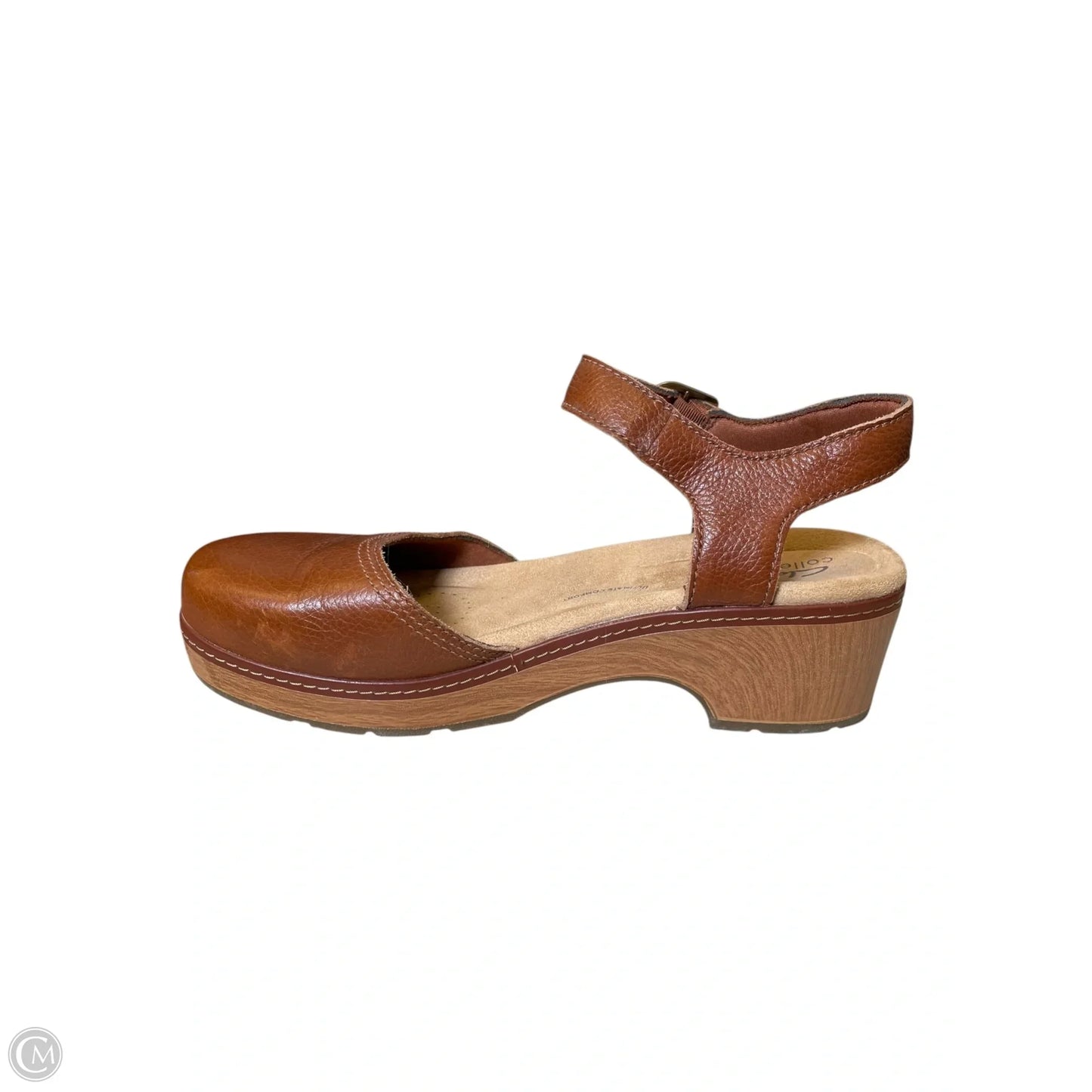 Sandals Heels Block By Clarks In Brown, Size: 10