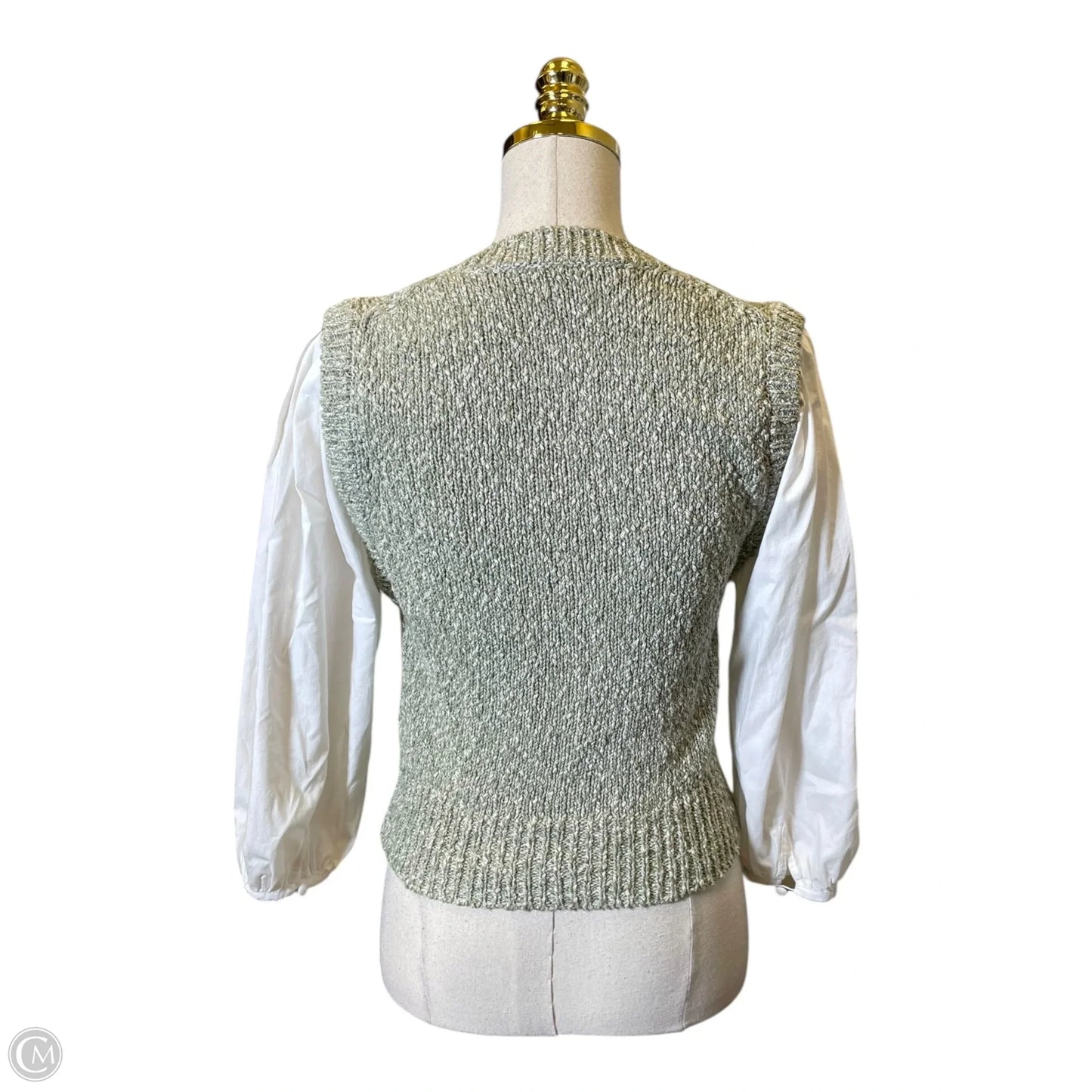 Top 3/4 Sleeve By Veronica Beard In Green & White, Size: Xs