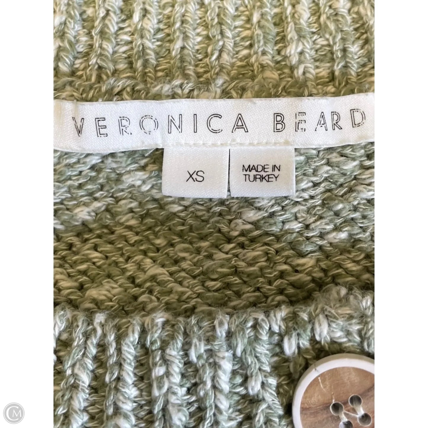 Top 3/4 Sleeve By Veronica Beard In Green & White, Size: Xs