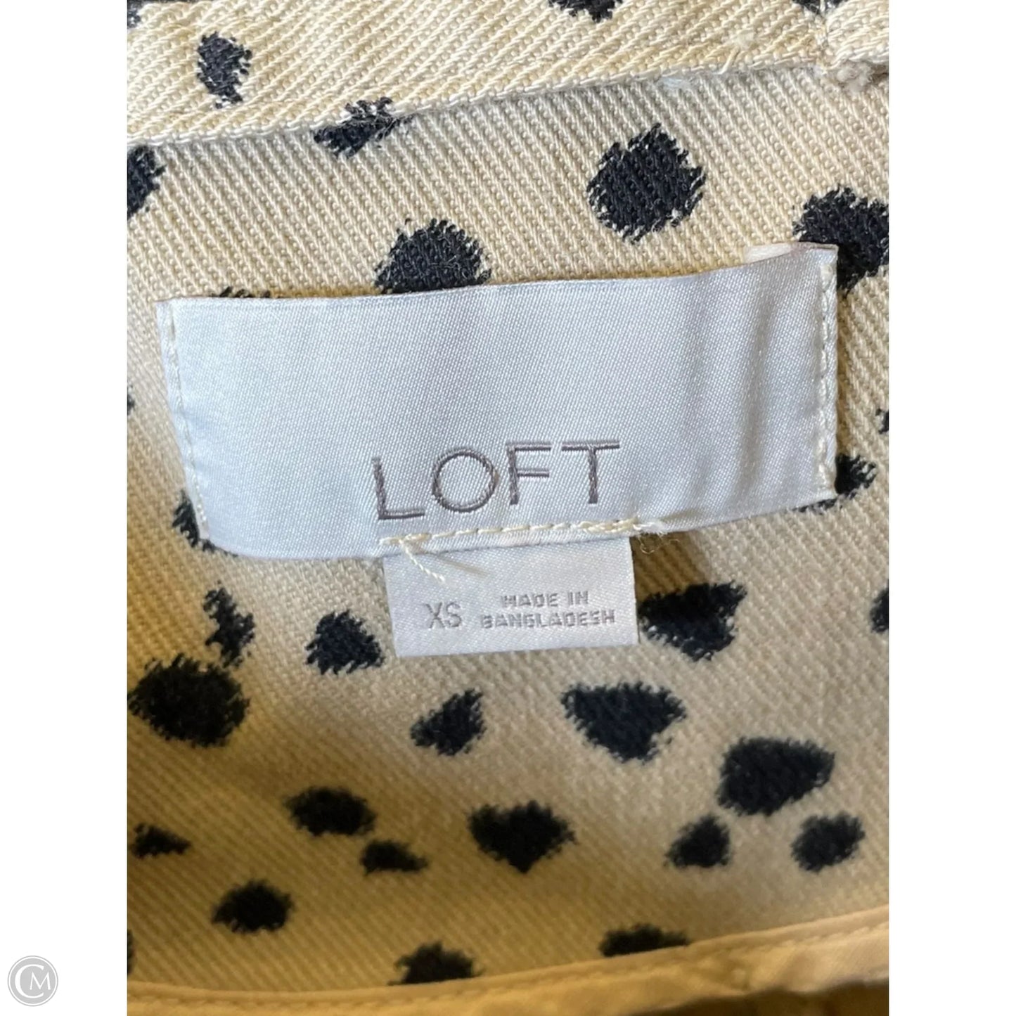 Jacket Denim By Loft In Black & Tan, Size: Xs