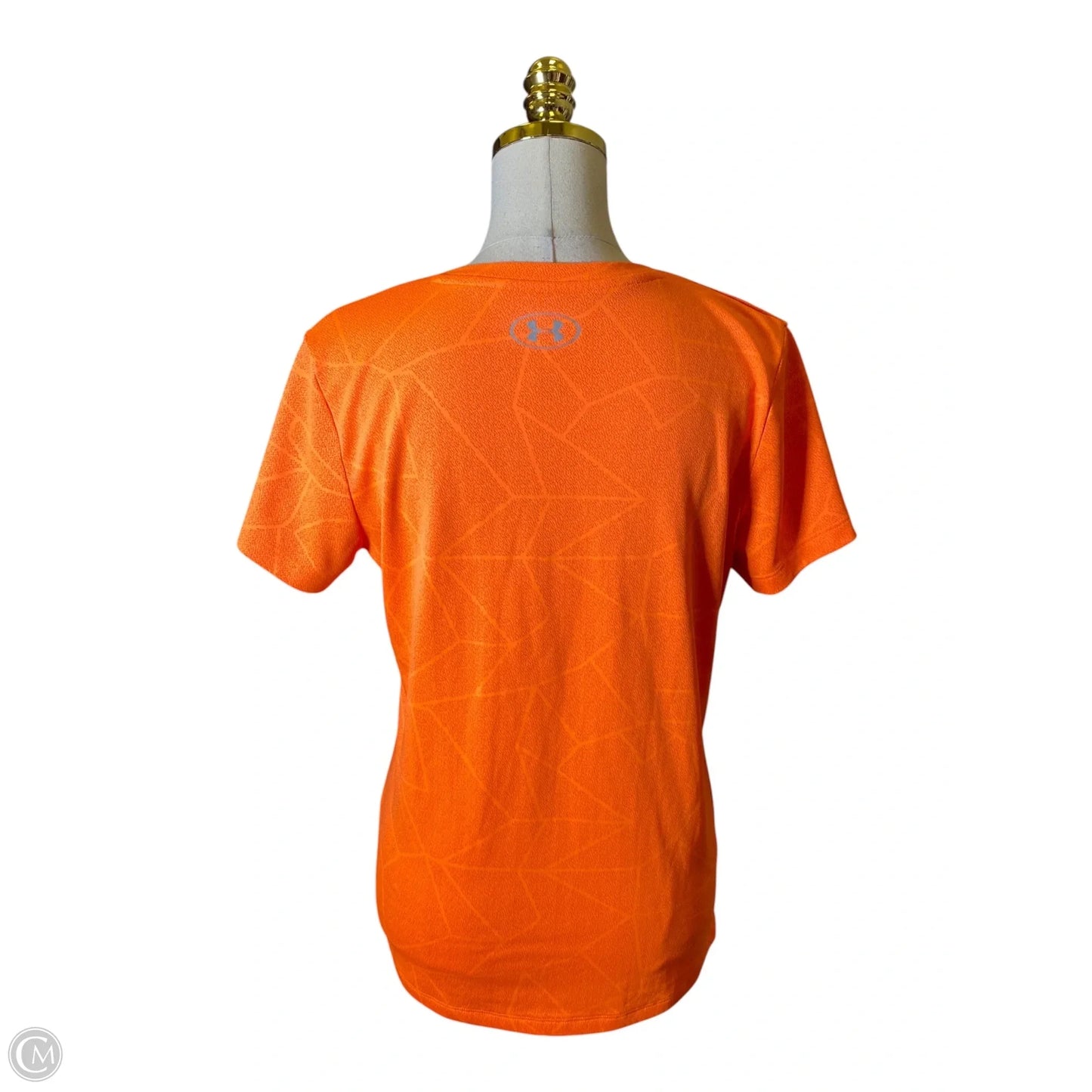 Athletic Top Short Sleeve By Under Armour In Orange, Size: M