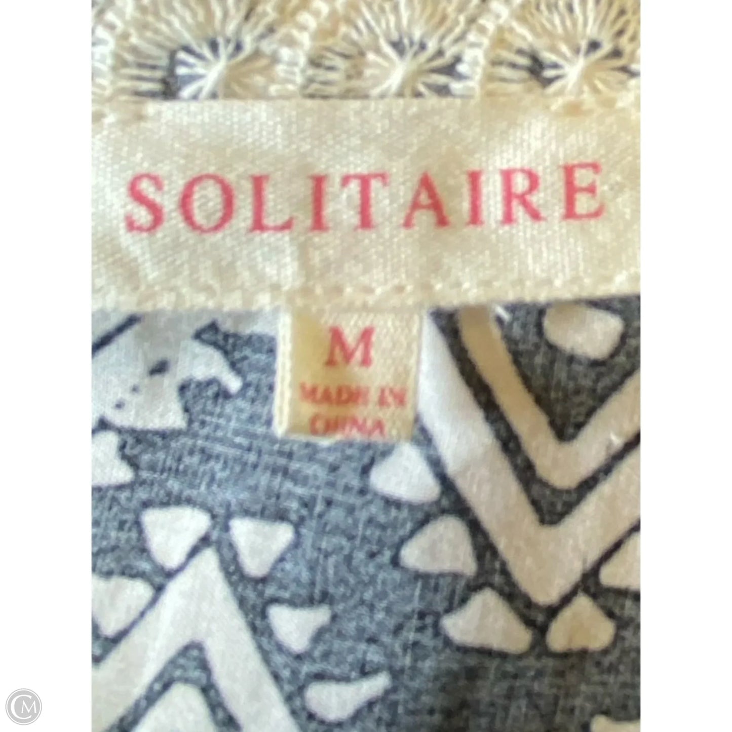 Lounge Set Shorts By Solitaire In Black & Cream, Size: M