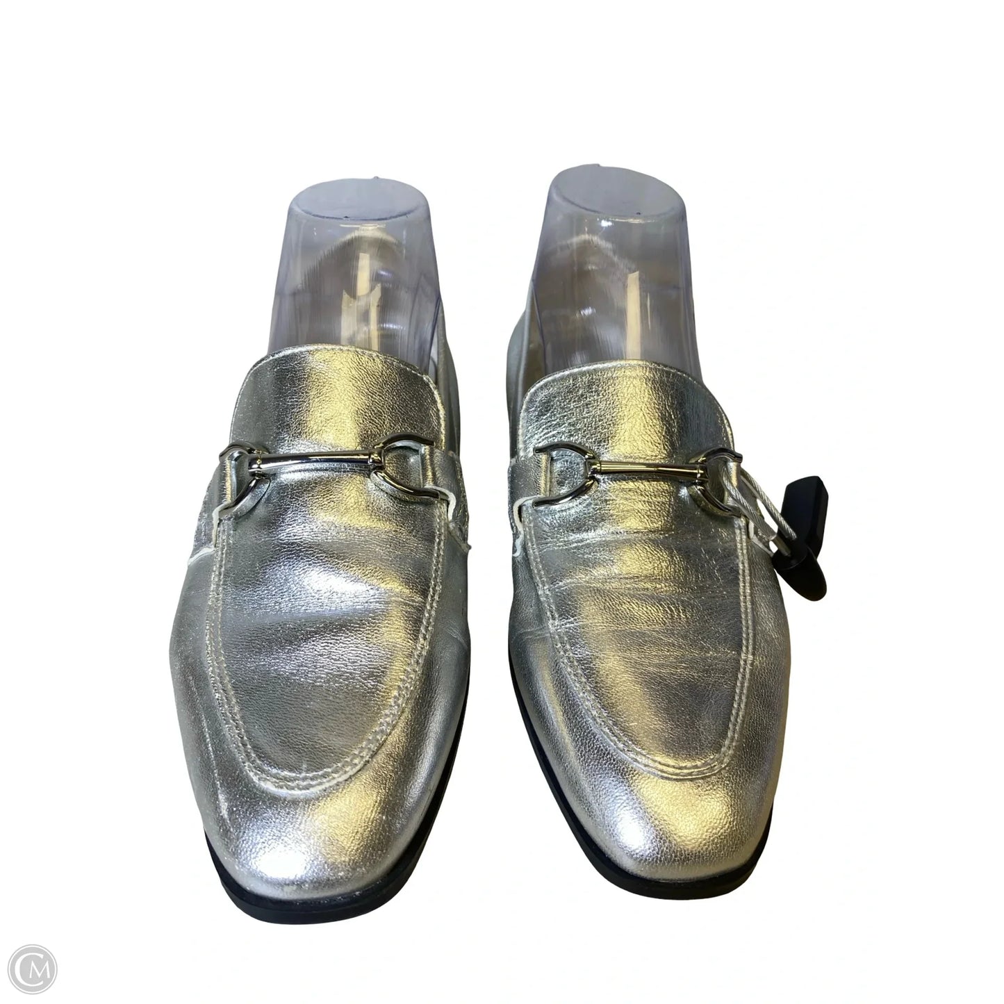 Shoes Flats By Zara In Silver, Size: 9.5