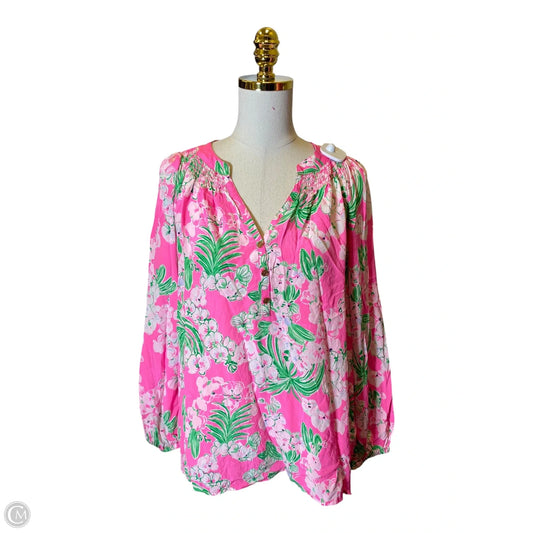 Top Long Sleeve Designer By Lilly Pulitzer In Multi-colored, Size: L