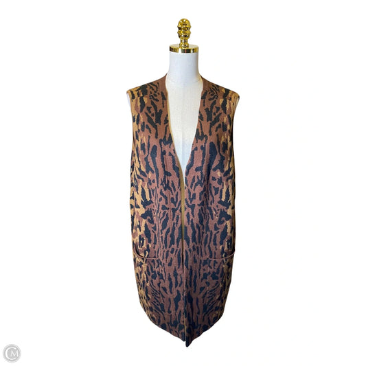 Vest Sweater By Susan Graver In Animal Print, Size: 1x