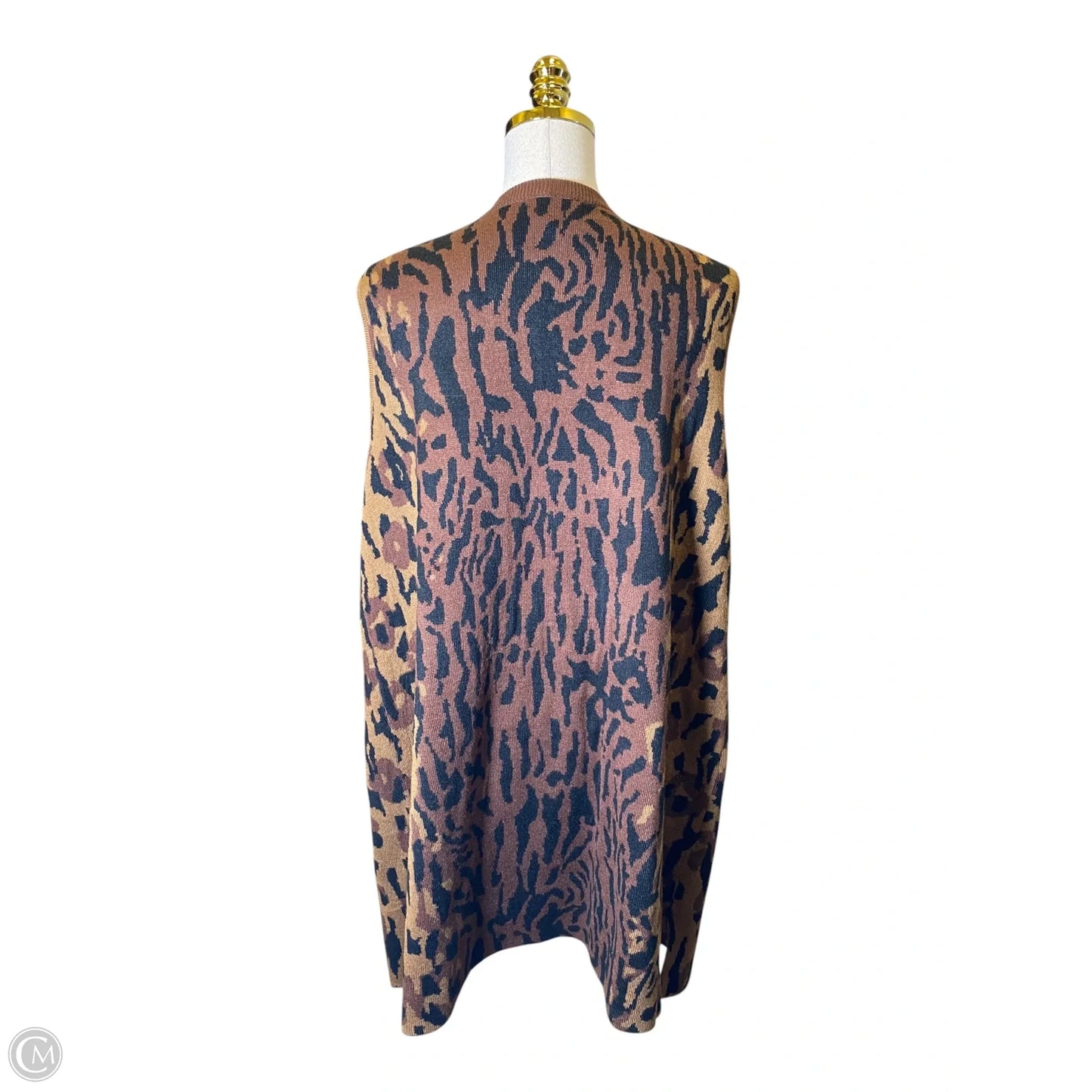 Vest Sweater By Susan Graver In Animal Print, Size: 1x