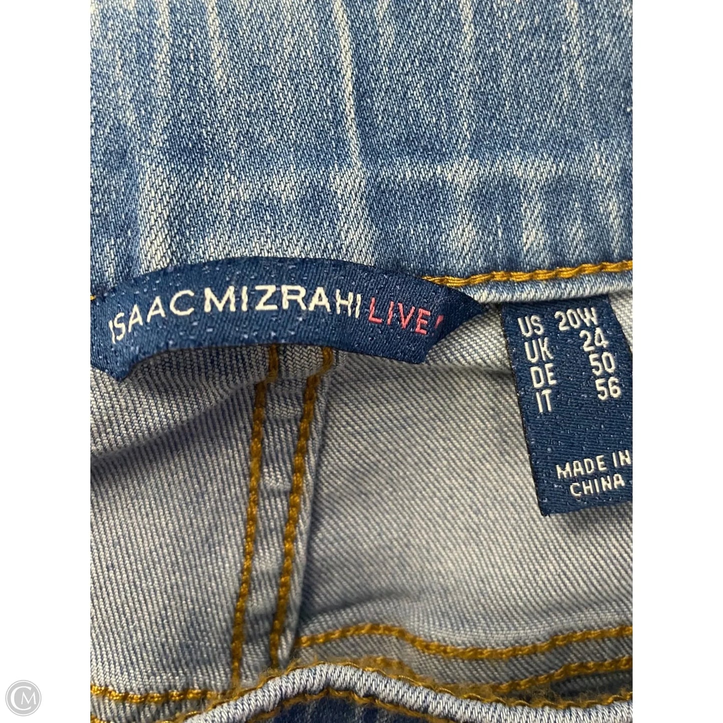 Jeans Straight By Isaac Mizrahi In Blue Denim, Size: 20