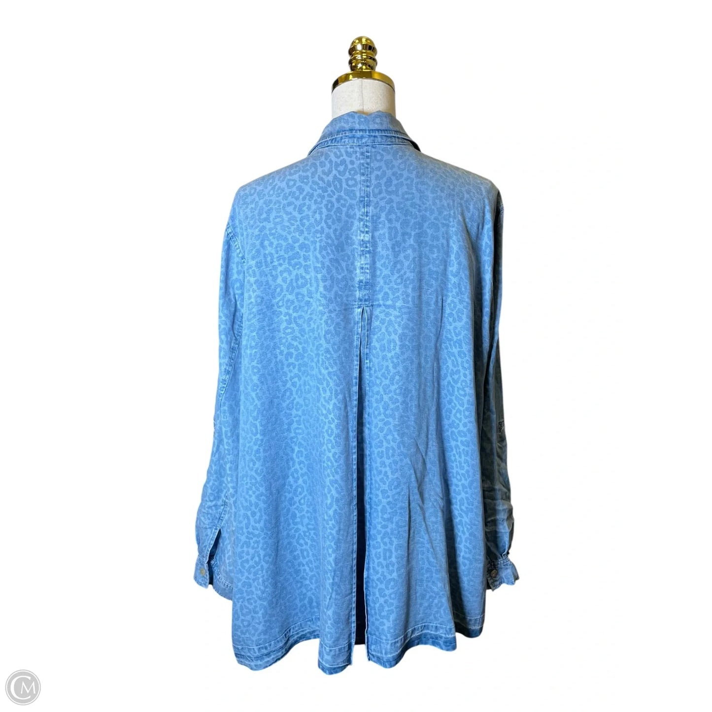 Blouse Long Sleeve By Soft Surroundings In Blue Denim, Size: 2x