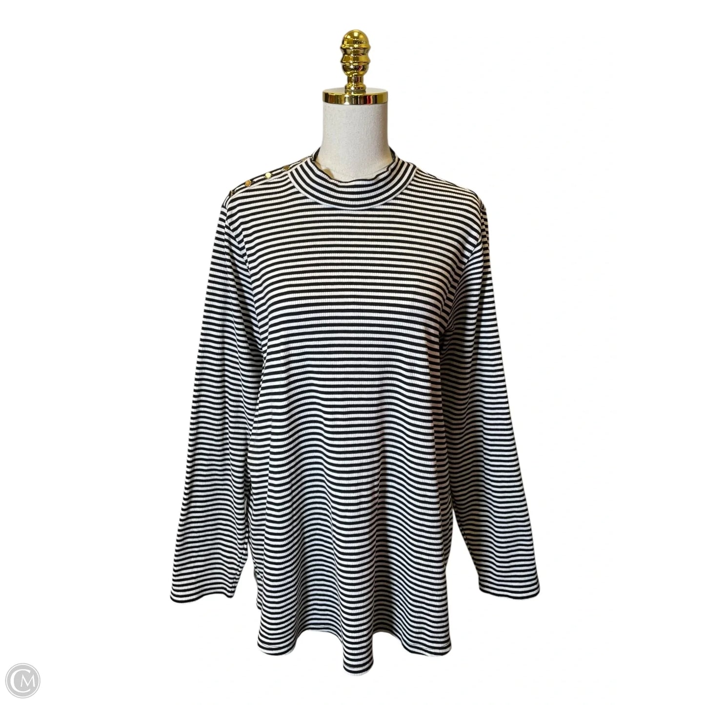 Top Long Sleeve Basic By Lane Bryant In Striped Pattern, Size: 22