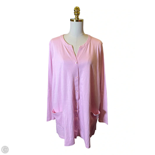 Cardigan By Isaac Mizrahi In Pink, Size: 2x