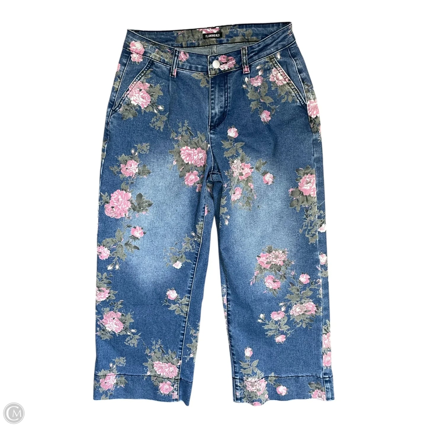Jeans Cropped By Clothes Mentor In Floral Print, Size: M