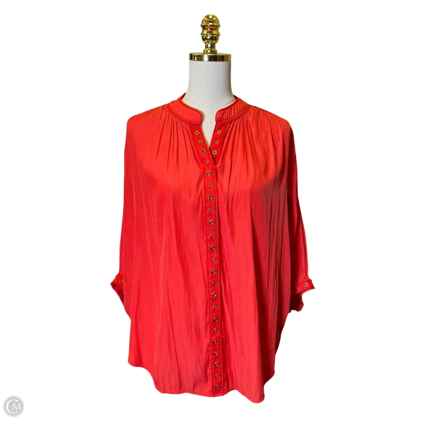 Top 3/4 Sleeve By Chicos In Red, Size: M
