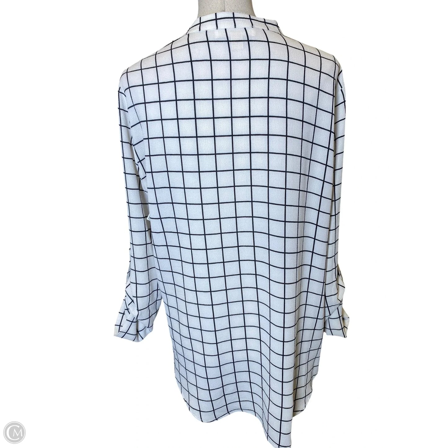 Top Long Sleeve Designer By Michael Kors In Black & White, Size: L