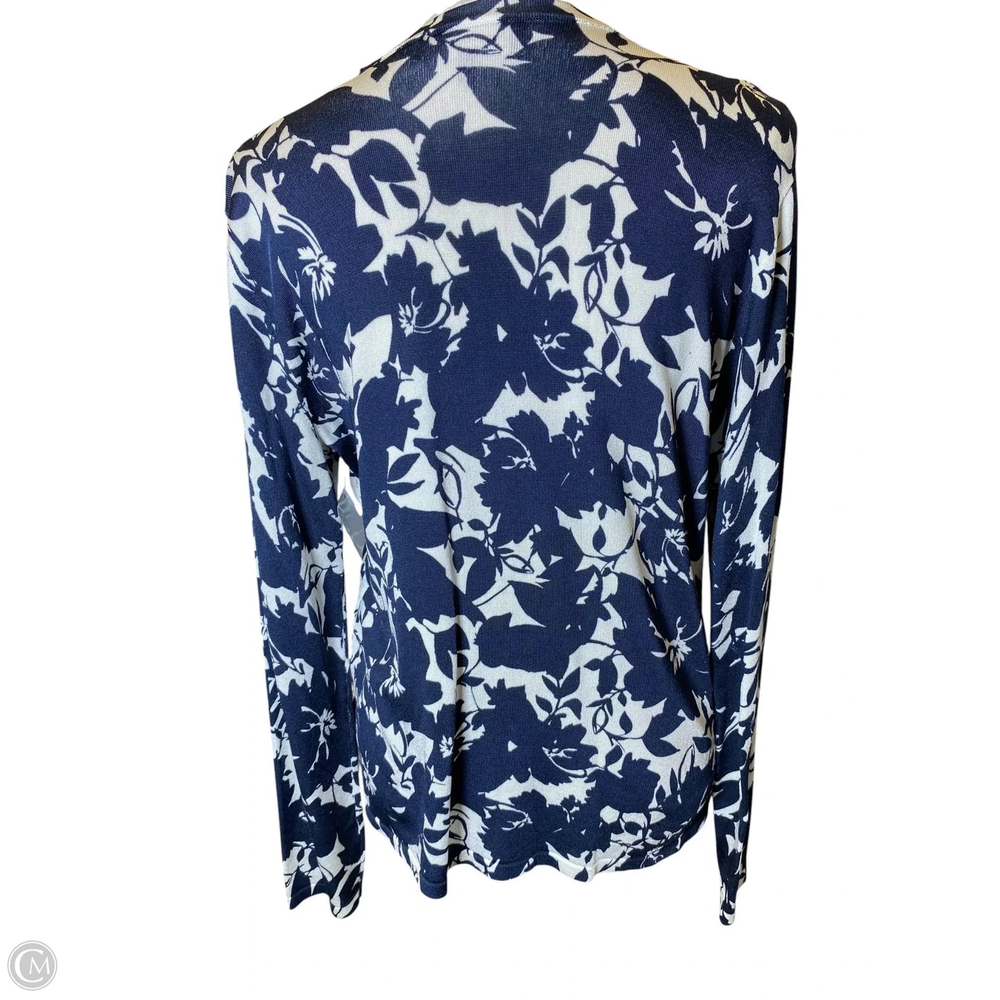 Sweater By Jones New York In Blue & White, Size: L