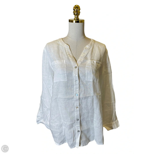 Top Long Sleeve By Chicos In White, Size: M