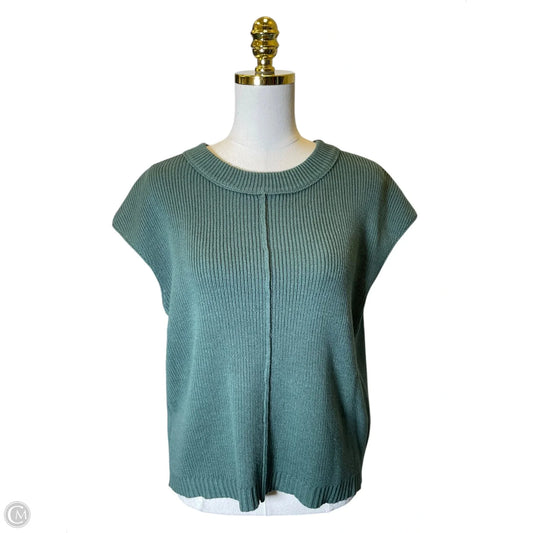Sweater Short Sleeve By Blu Pepper In Green, Size: L