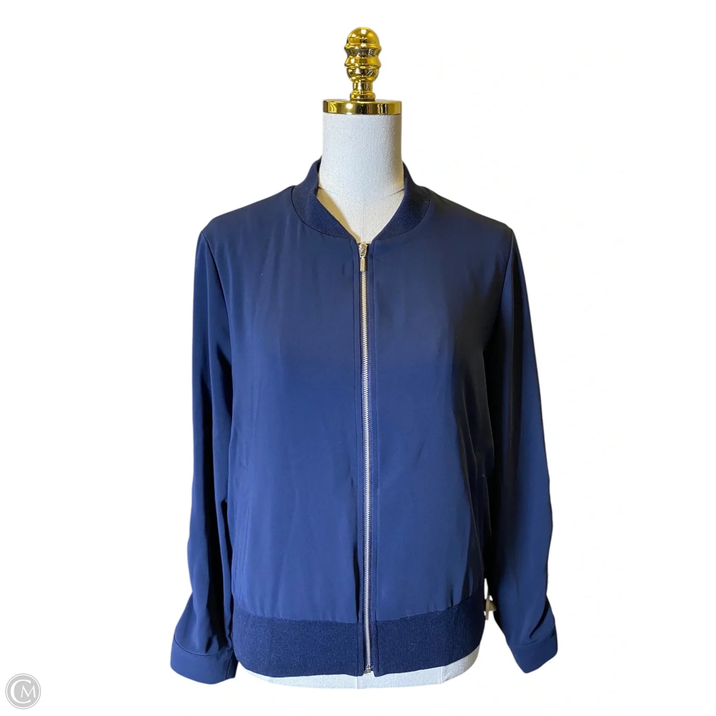 Jacket Moto By Chicos In Navy, Size: M