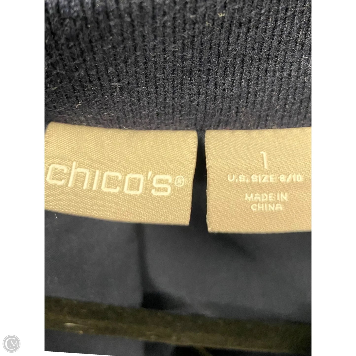 Jacket Moto By Chicos In Navy, Size: M