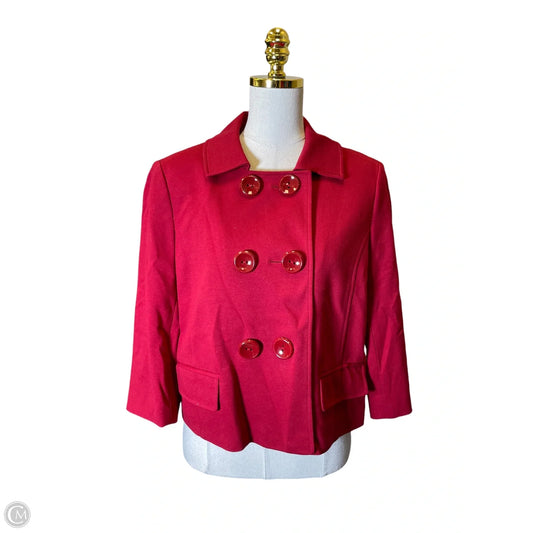 Jacket Moto By Ann Taylor In Red, Size: 12