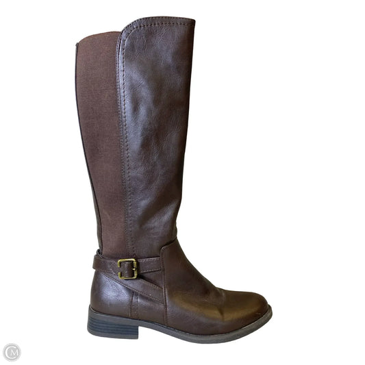Boots Knee Flats By Nine West In Brown, Size: 10