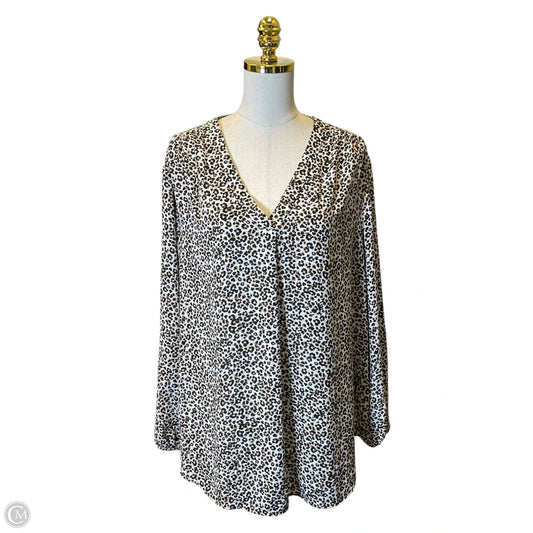 Blouse 3/4 Sleeve By Anne Klein In Animal Print, Size: 2x