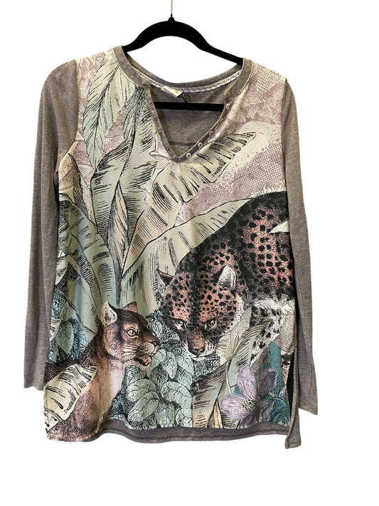 Top Long Sleeve By Anthropologie In Grey, Size: Xs