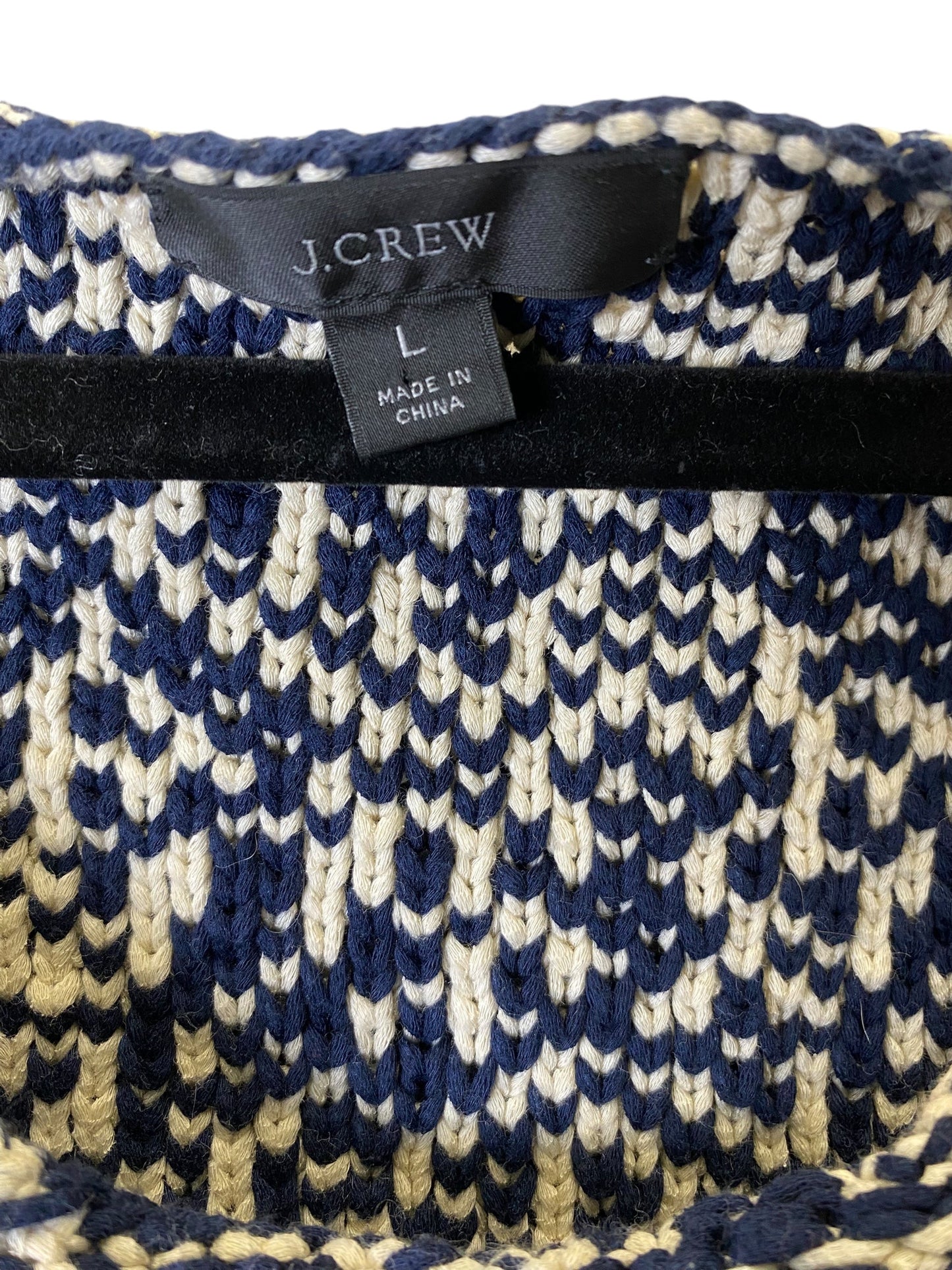 Sweater By J. Crew In Blue & Cream, Size: L