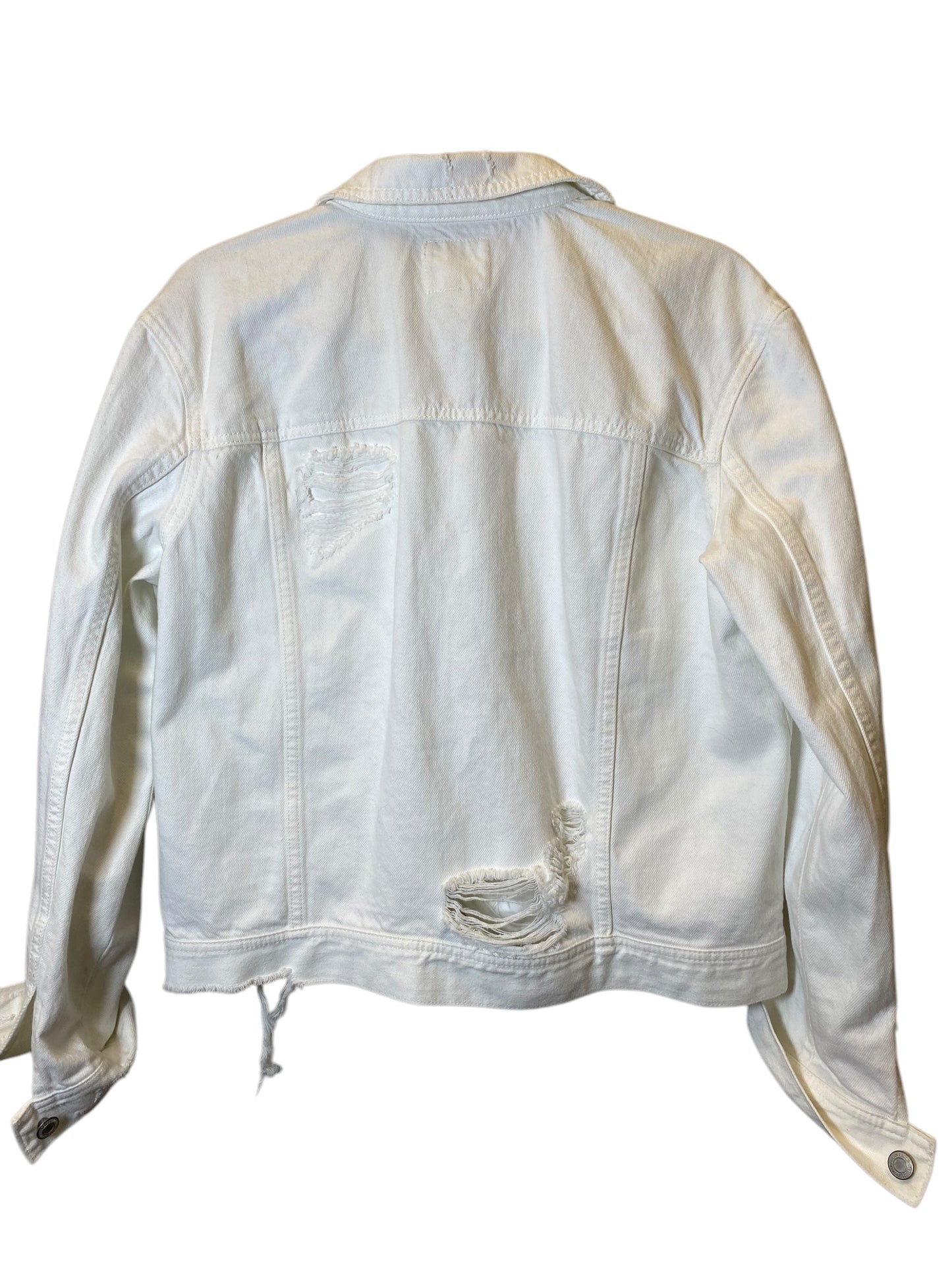 Jacket Denim By American Eagle In White, Size: L