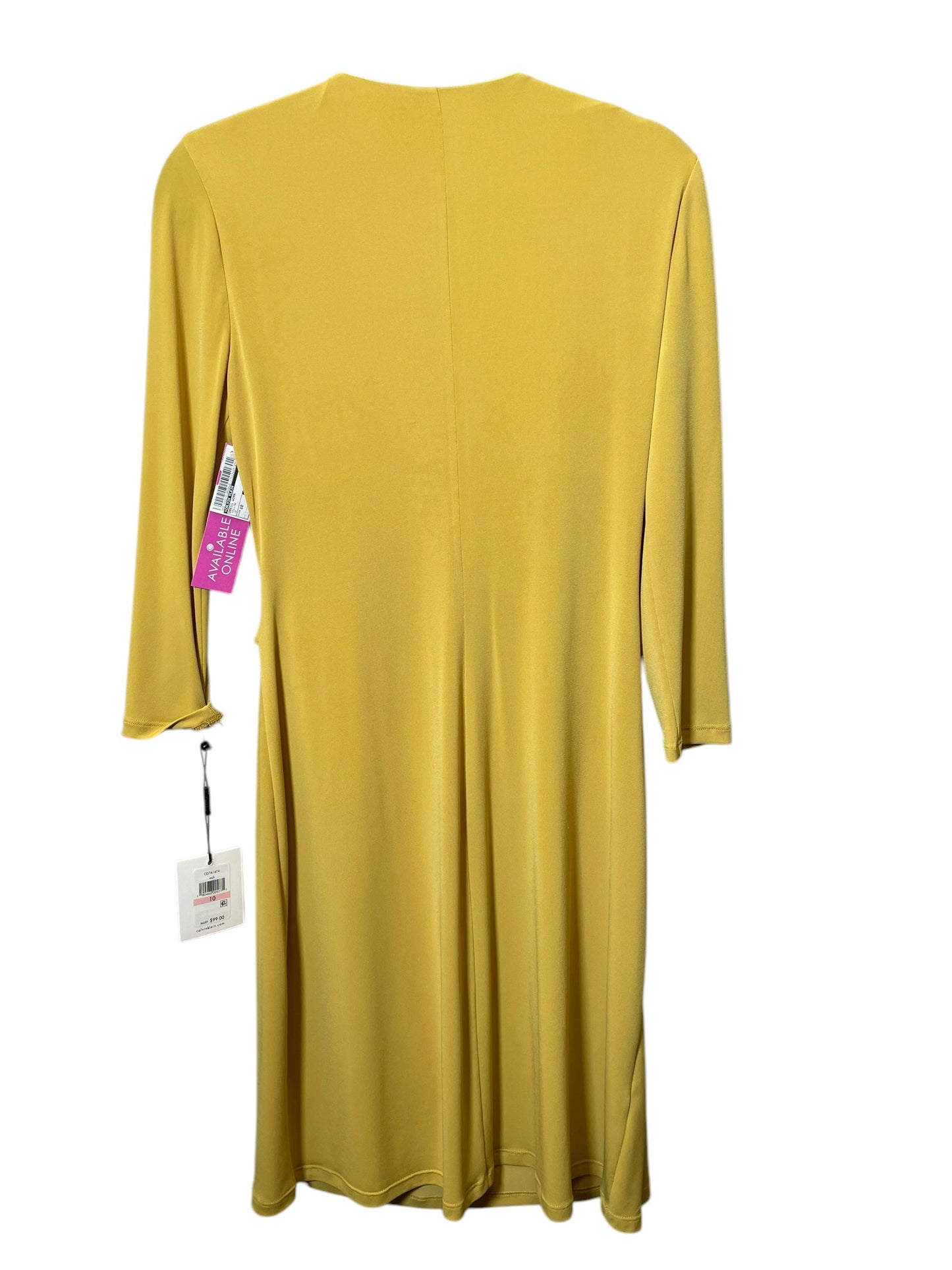 Dress Work By Calvin Klein In Yellow, Size: 10