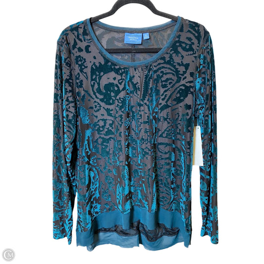 Top Long Sleeve By Simply Vera In Black & Blue, Size: Xl