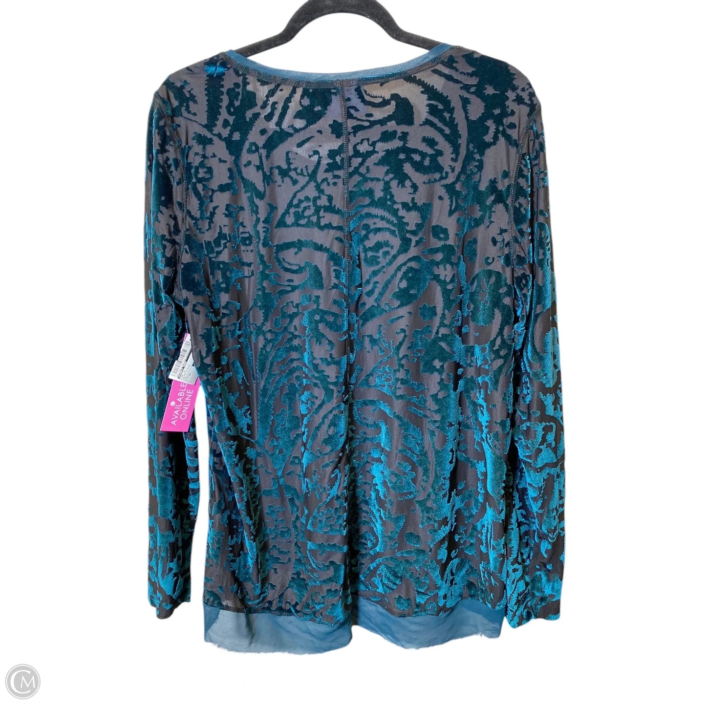 Top Long Sleeve By Simply Vera In Black & Blue, Size: Xl